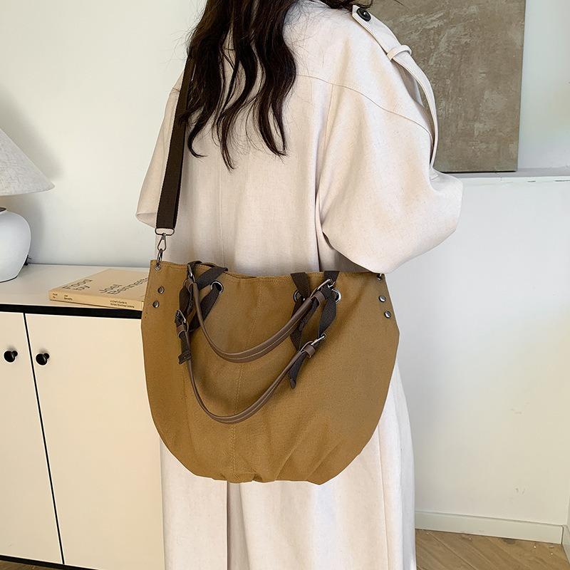 Autumn and Winter Retro Large-capacity Tote Bag Women's Bag New Casual Commuter Messenger Bag Shoulder Bag Canvas Bag