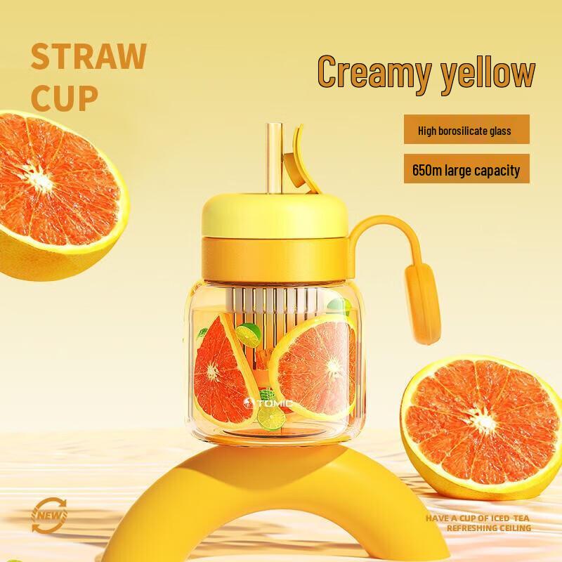 

Temake Heat-Resistant Glass Straw Water Bottle