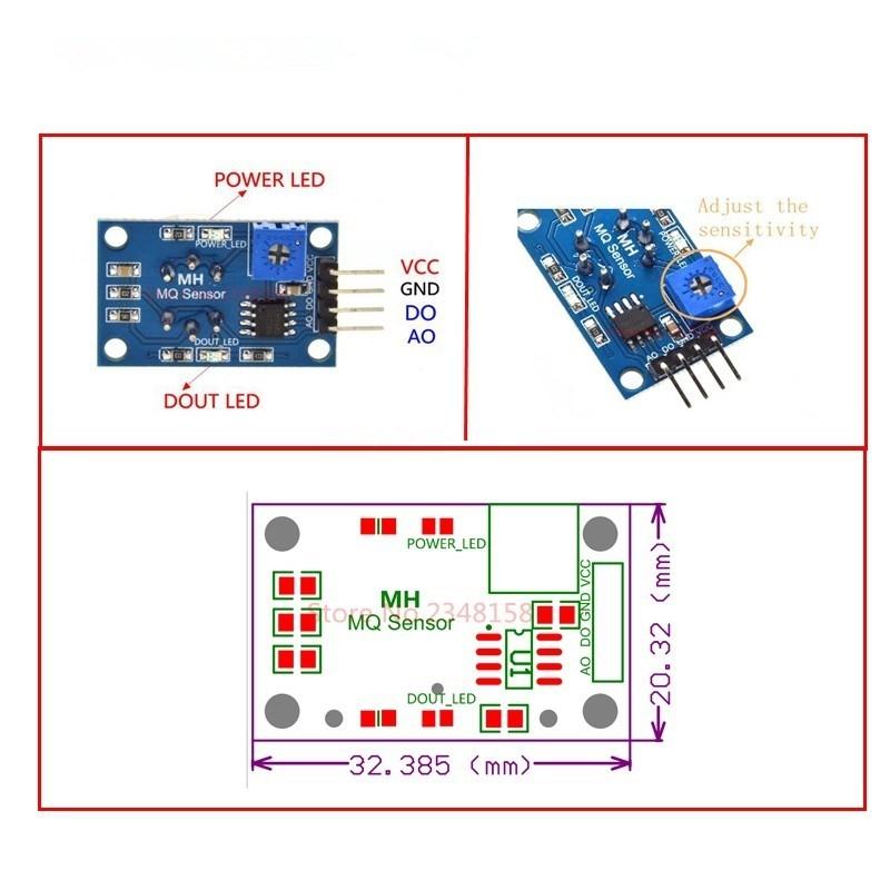 Detection Smoke methane liquefied Gas Sensor Module MQ-2 MQ-3 MQ-4 MQ-5 MQ-6 MQ-7 MQ-8 MQ-9 MQ-135 for Arduino Starter DIY Kit