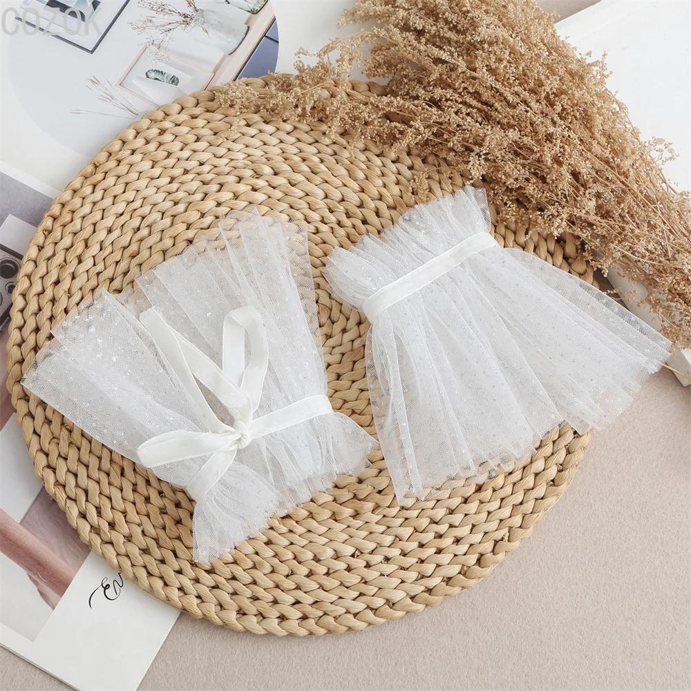 Cross-border Pleated Mesh Lace Sleeves Women's Decorative Cuffs Replacement Fake Sleeves