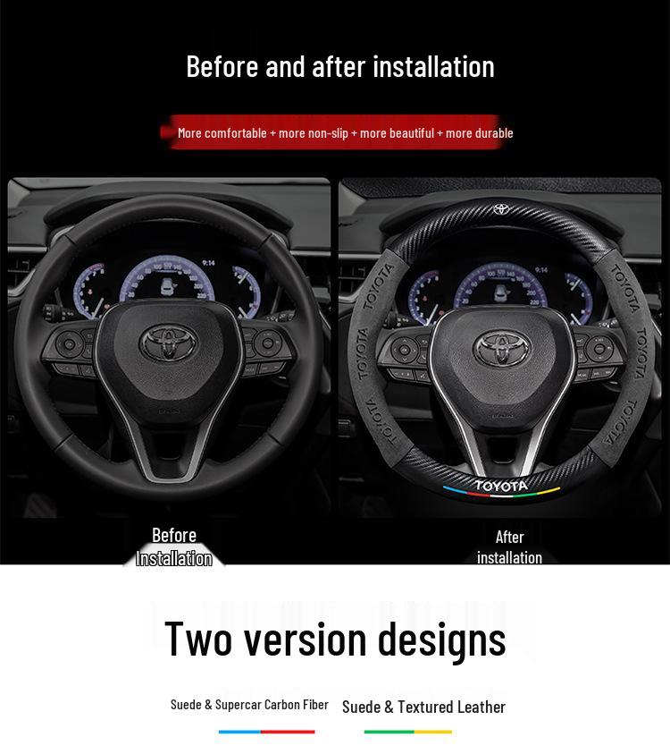 Echtes Leder Carbonfaser Wildleder Lenkradbezug für Toyota Avalon (Modelle 2021-2026) - Ultradünnes Design