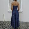 Cross2026 Strapless Long Polka Dot Dress - European & American Style, Sleeveless and Ruched Waist, Summer Collection