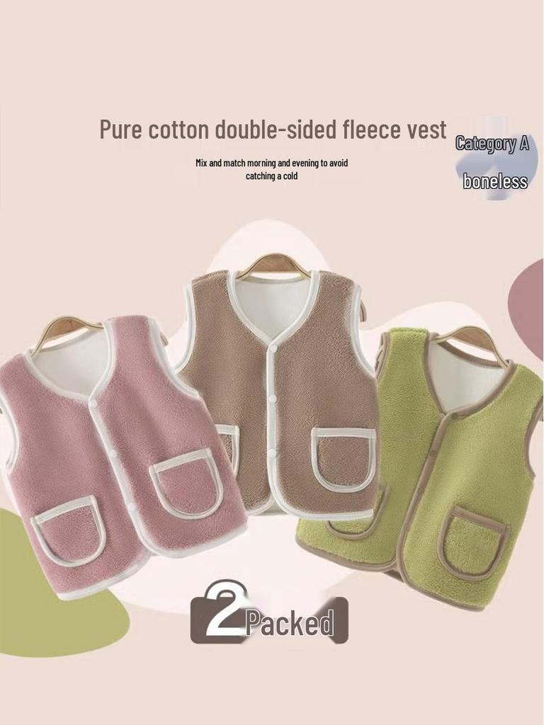 Jingqi Aoli Velvet Baby Vest: Warm, Thickened, 2025 Style Fleece for Infant Autumn/Winter Wear