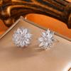 European-American Zircon Flower Stud Earrings: Women's Stylish Versatile Fashion Jewelry