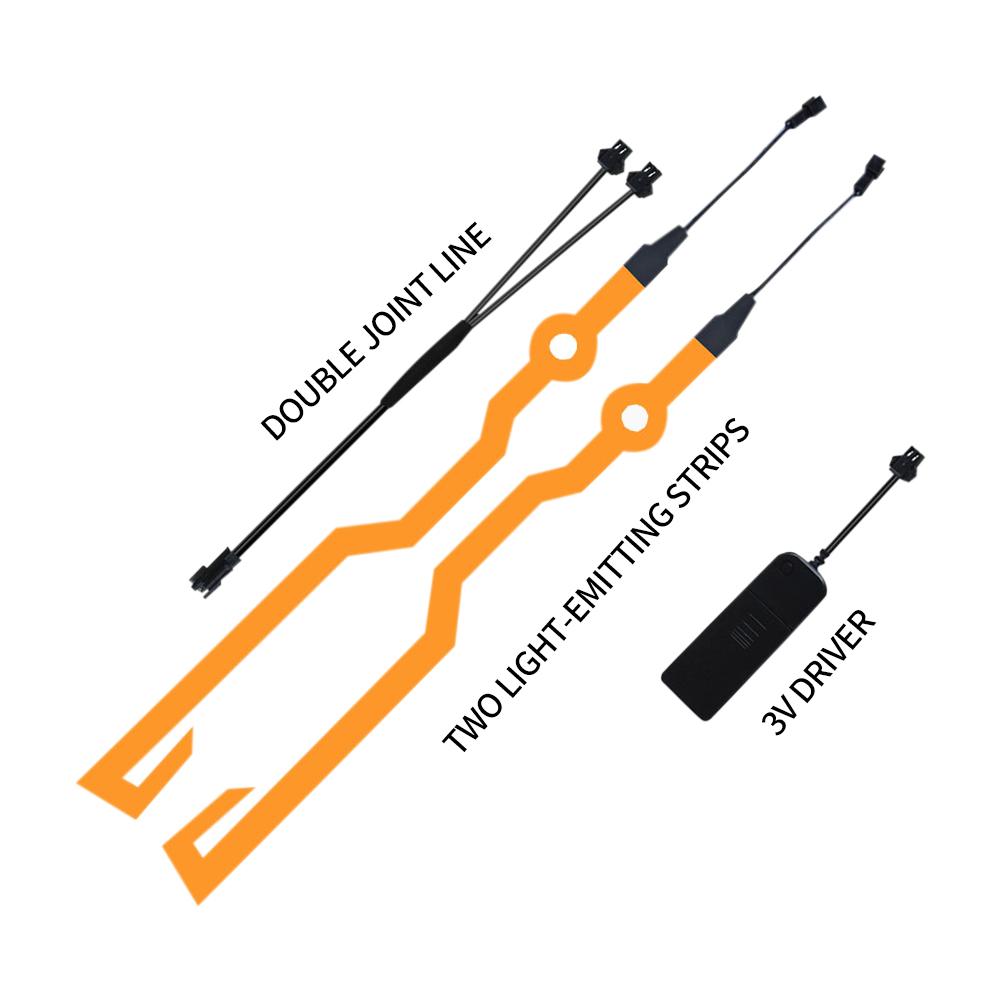 Motorcycle Helmet LED Warning Lights Night Riding Helmet Motor Cold Light Strip EL Waterproof Sticker 4 Flashing Accessories