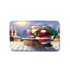 Christmas Shower Curtain Floor Mat Combination Four-Piece Set Bathroom Toilet Carpet Shower Room Mat Foot Mat