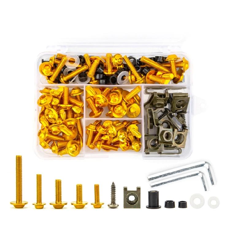 Мотоцикл M5 M6 Метрические резиновые гайки-заклепки Болт-винт алюминиевый для ветрового стекла, обтекателя золотой