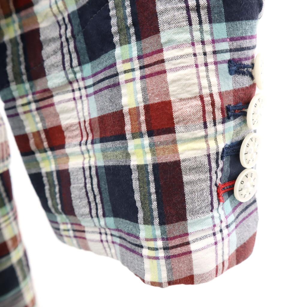 LOVELESS Check Pattern 7 minutes sleeve Seersucker tailored jacket 2 Men's Used