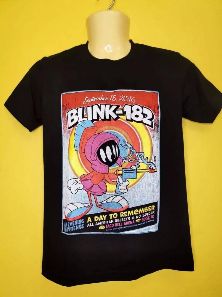 Blink 182 T-shirt, Short Sleeve Black Cotton T-shirt, All Size S-5XL M592 Unisex T-Shirt