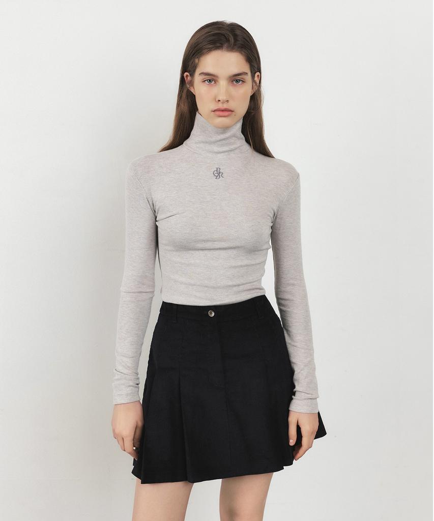 City Breeze Corduroy Pleated Mini Skirt_Black
