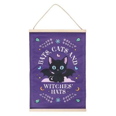 Bats, Cats and Witches Hats Fabric Wall Decoration