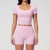 Summer new tight yoga suit elastic high waist sports quick drying fitness suit women