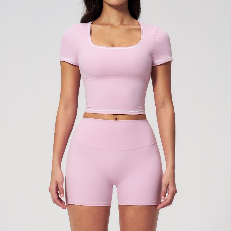 Summer new tight yoga suit elastic high waist sports quick drying fitness suit women