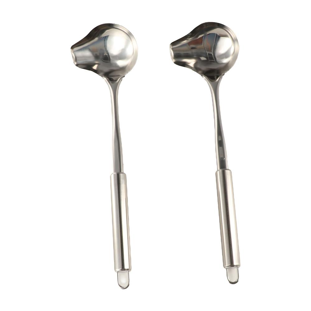 Stainless Steel Soup Sauce Spoon Duck Mouth Shaped Tableware Scoop Oil Spoons  Kitchen