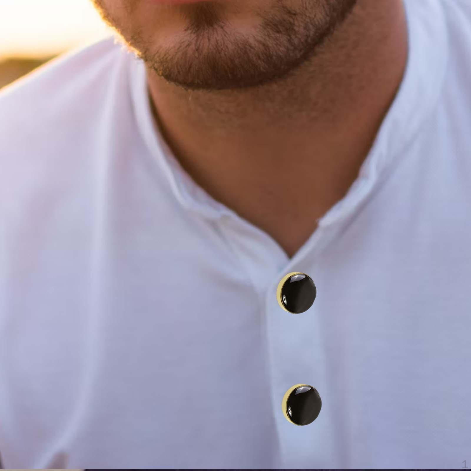 

2 шт. запонки для костюма, рубашки, украшения, бизнес, диаметр 17,5 мм, модные круглые пуговицы, рубашка чёрный