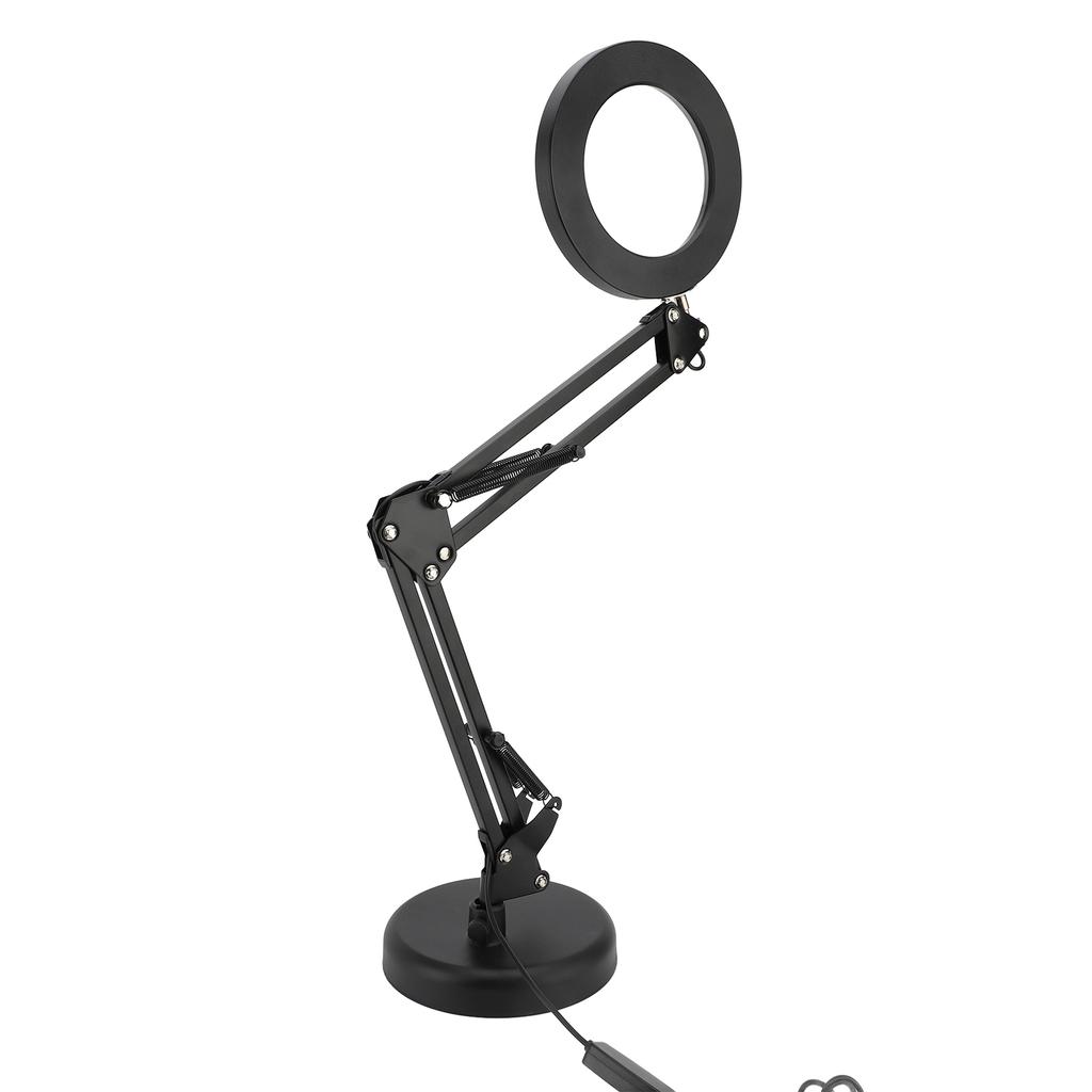 Magnifying Desk Lamp Clamp Stand Jewelry Repair Inspection Eye Protection LED Light 10X Magnification Flexible