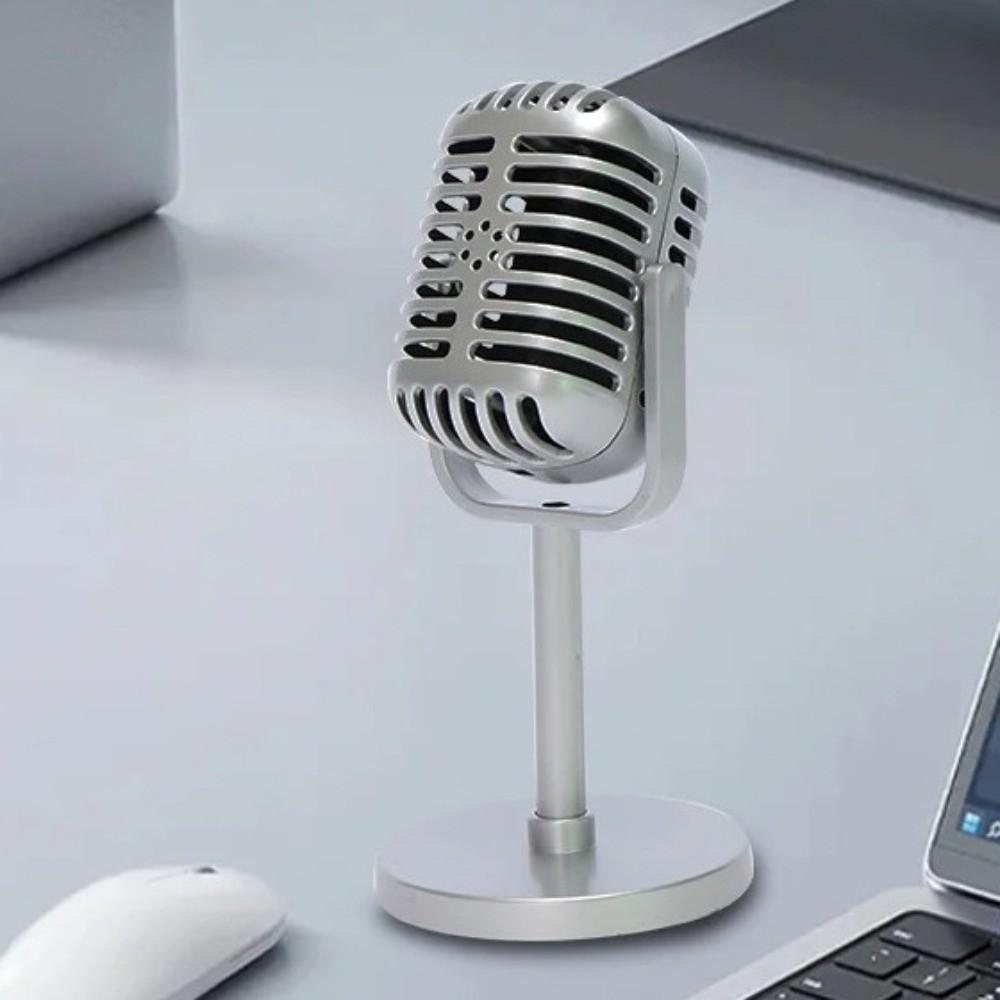 Miniature Simulation Microphone Plastic Dynamic Vocal Microphone Home Decoration