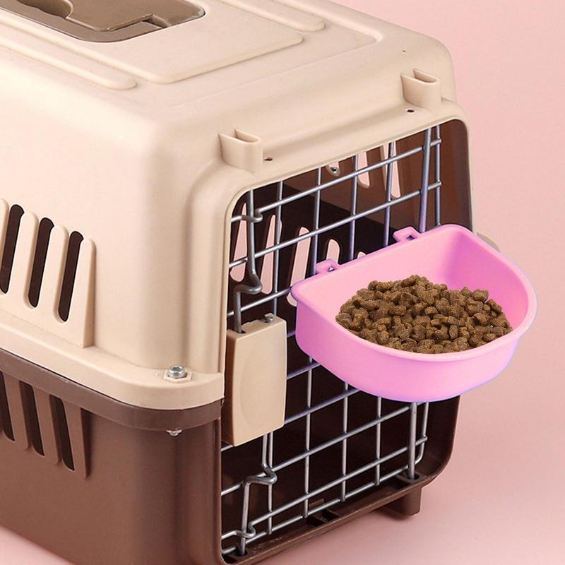 Plastic Hanging Pet Bowl With Hook Dog Drinking Water Bowl Feeding Cup Pet Cat Food Bowl For Small Dogs RabbitFeeder Guinea Pig
