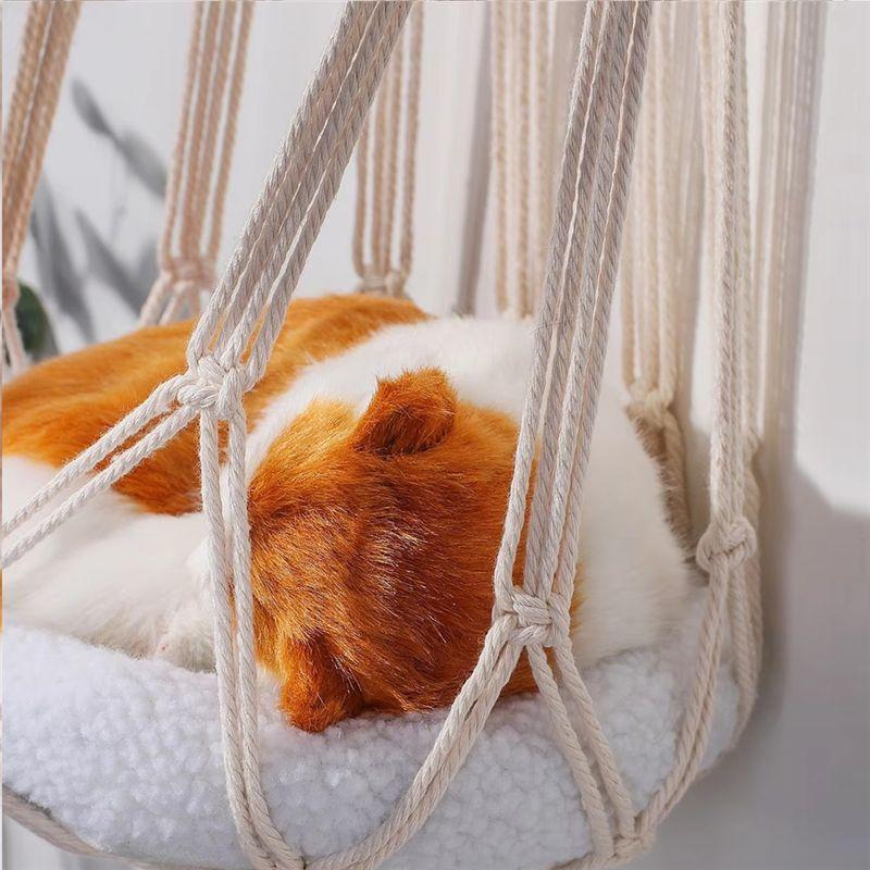 A84E-Bohemian Woven Cat's Nest Hammock European Net Bag Hanging Cat Hanging Basket Swing Hanging Pet Bed A