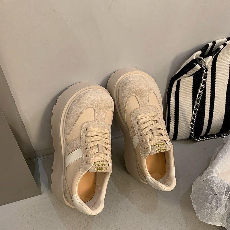 Muffin platform dad shoes women's 2025 new spring and autumn season small man height increase moral training shoes versatile casual sports shoes