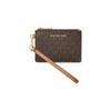 Presbyopia Logo Print Coated Canvas Wallet Small Size Unisex Couple Model Brown