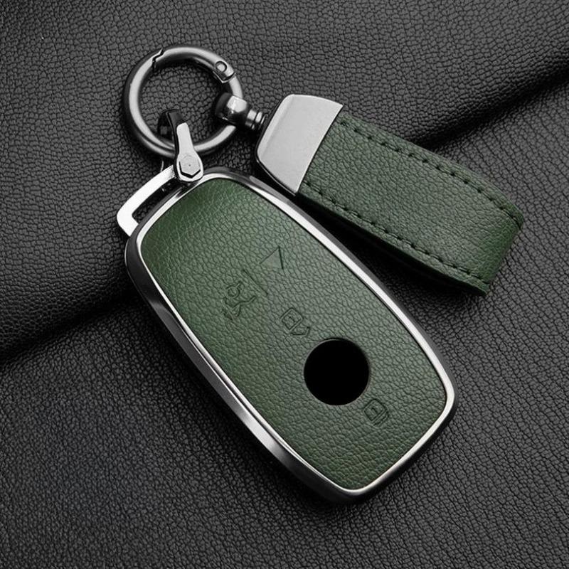 Car Key Case For Mercedes Benz Gls450 Key Cover Genuine Goat Leather Shell Buckle Bag; Gls480 Gls600