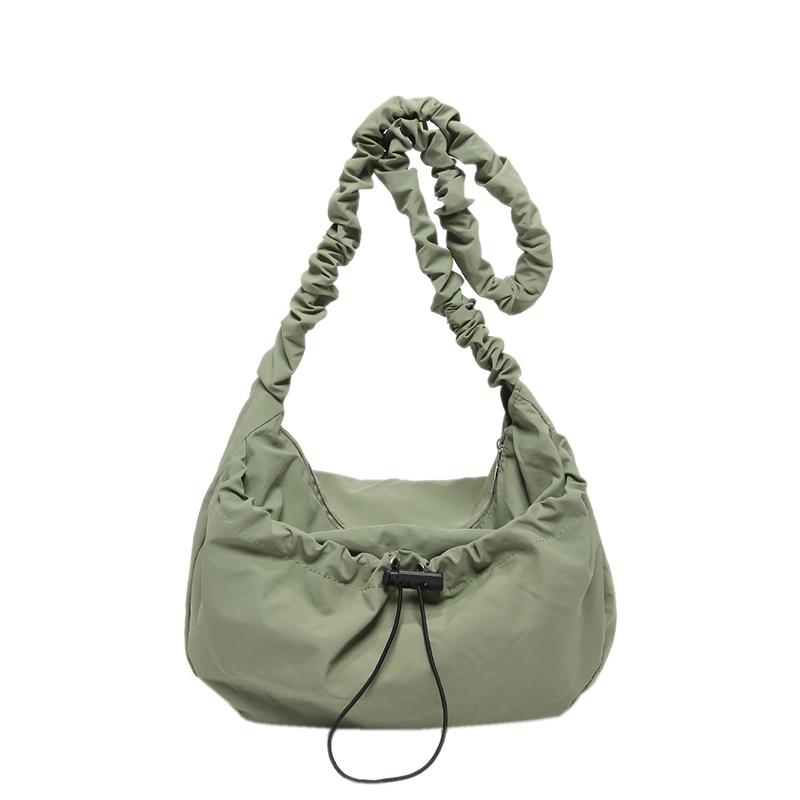Women Drawstring Satchel Bag Adjustable Strap Leisure Sling Bag Large Capacity Cloud Drawstring Hobo Bag Female Daily Bag