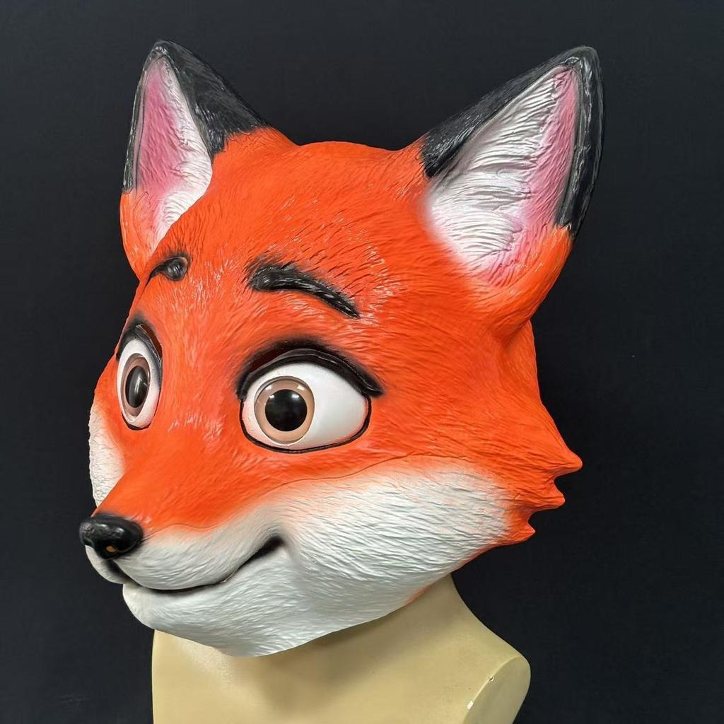Cute, fiery red fox headband Halloween latex animal masks cos Performance costumes and props for parties