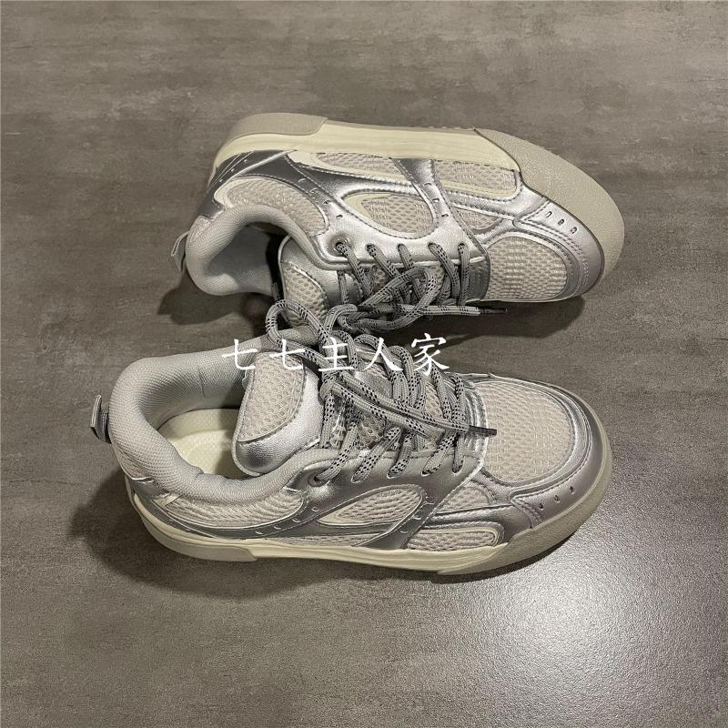 Retro Versatile Non-slip Sneakers Women's Spring New Mesh Breathable Casual Board Shoes Wear-resistant Women's Shoes