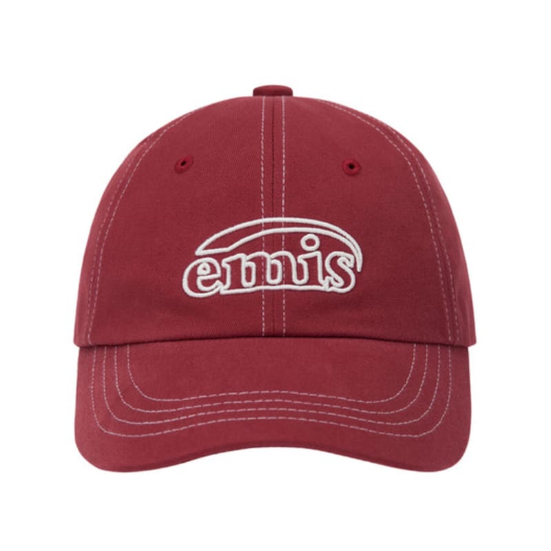 

EMIS WHITE STITCH BALL CAP-RED RED