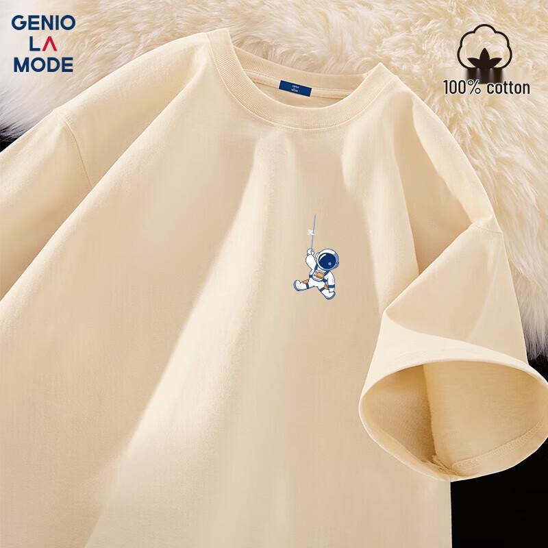 GENIOLAMODE Men s Pure Cotton Loose Fit Short Sleeve T-Shirt L