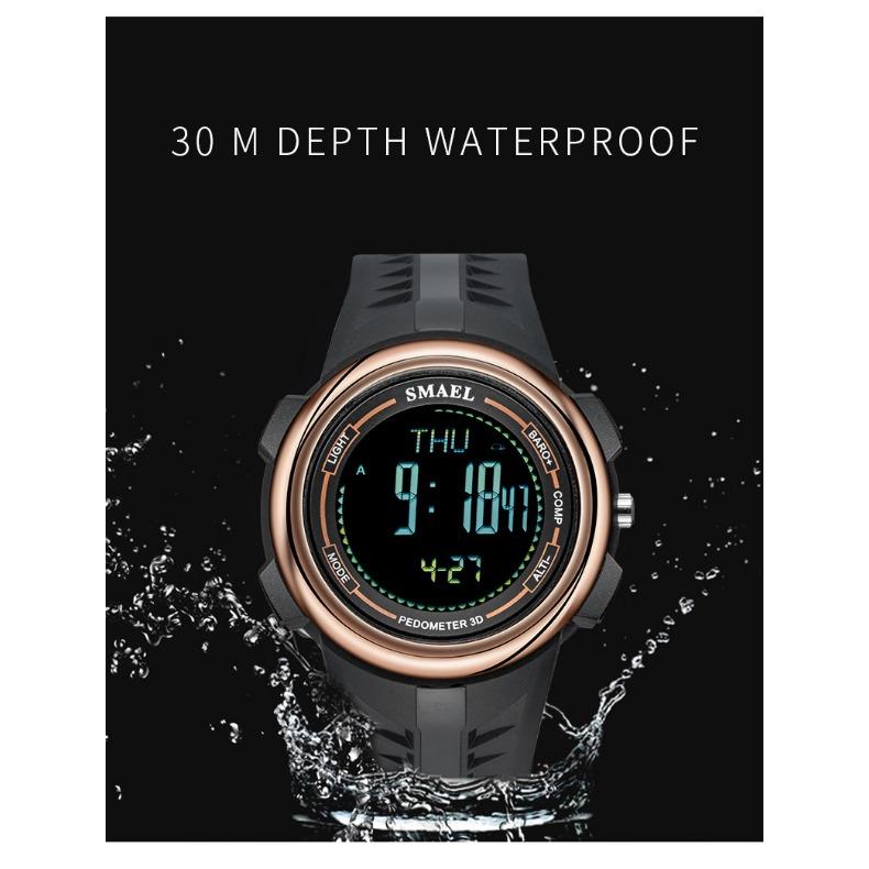 SMAEL Multifunctional Electronic Watch Outdoor Waterproof Compass Sports Countdown Student Watch