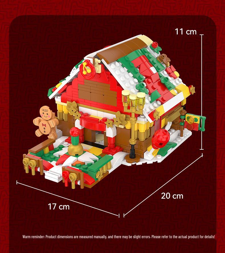 Customizable 24-Style Christmas Building Block Set: Santa Claus & Gingerbread Man Ornament