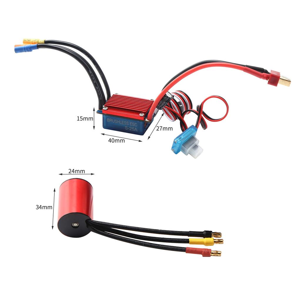4800KV, CNC NaMachined 6061 T6 Htsink, Red Racing Car Brushless Motor, Programming Card for   Fit