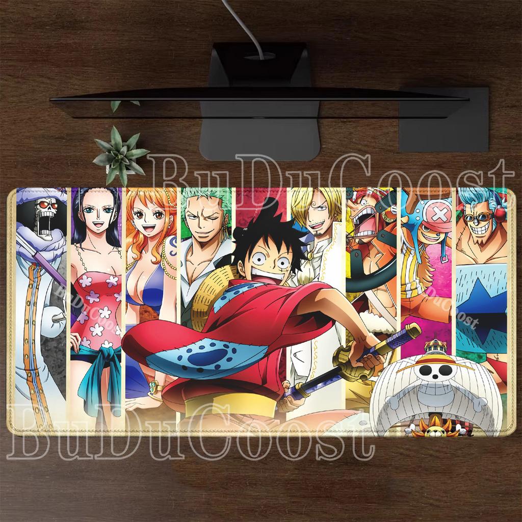 Luffy One Piece XXL Anime High-Definition Printed Computer Mouse Pad, Gaming Office Accessories, Non-Slip Desk Mat, Fast-Acting Keyboard Mouse Pad