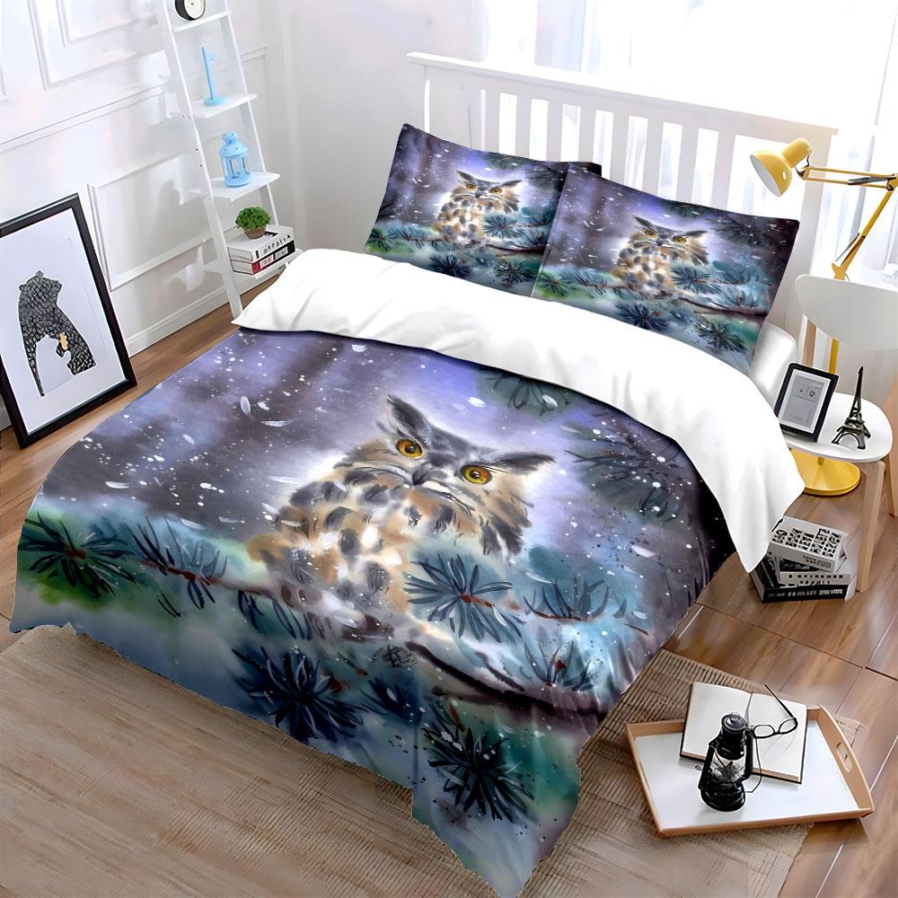 Owl with Pine Branches. Bedding Sets Duvet Cover Sets Duvet Covers Pillowcases(1* Duvet Cover 2* Pillowcases Without Duvet Insert)