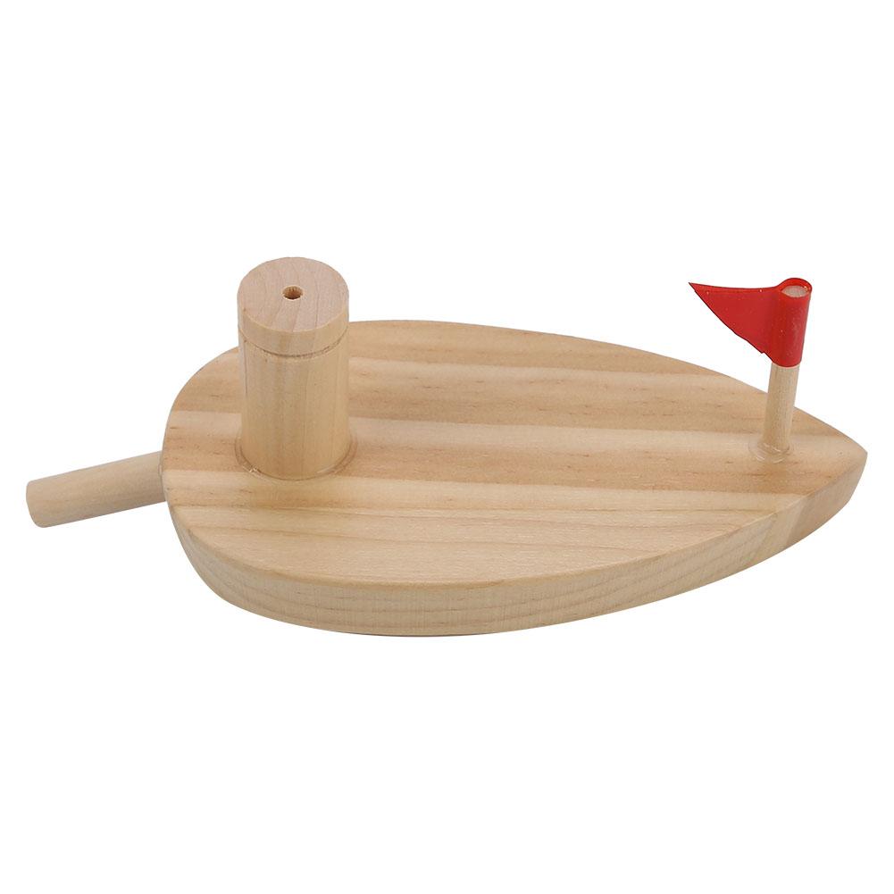 

Balloon Powered Wooden Boat Cartoon Children Water Playing Bathing Toys