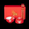 Traditional Chinese Ceramic Longevity Blessing Bowls