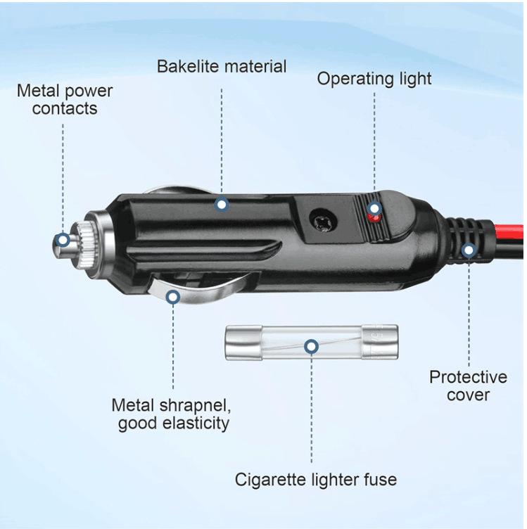 Pure Copper Core Cigarette Lighter Adapter To XT60 for Battery Charging - Suitable for Car, Boat, and RV.