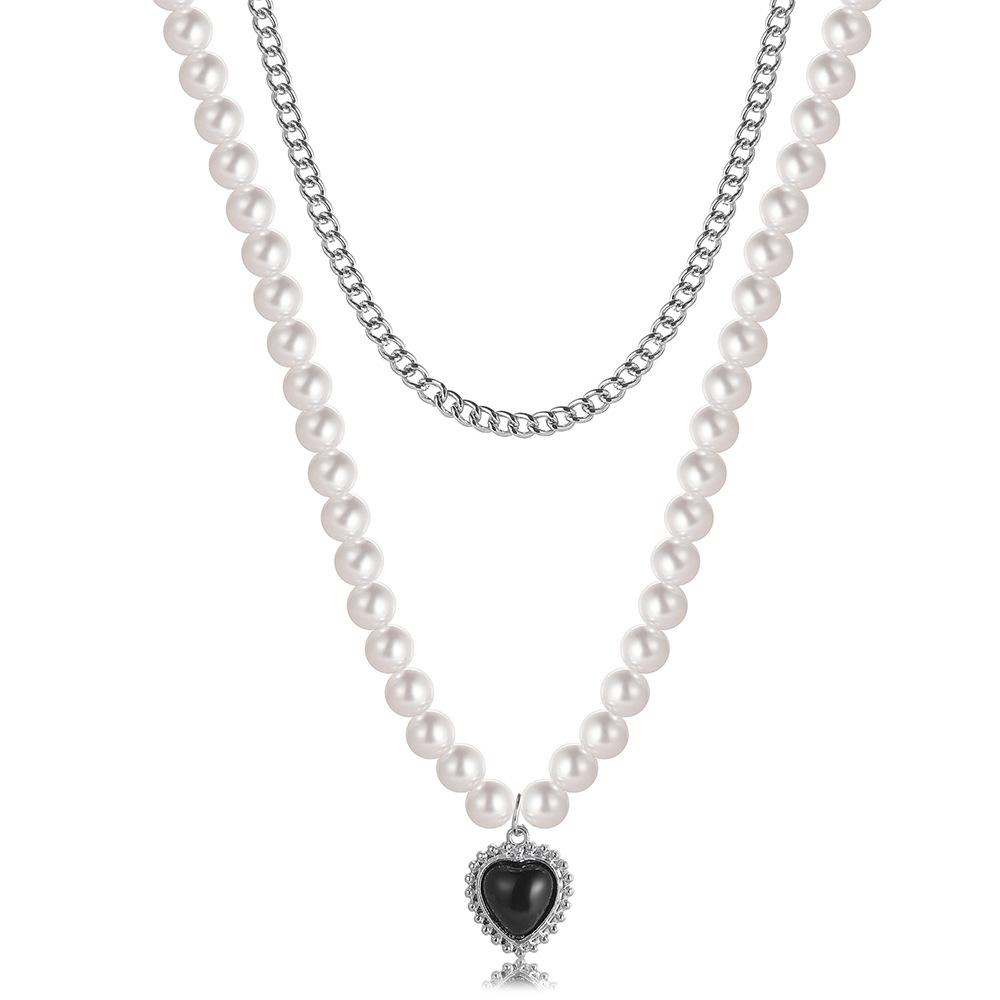 17KM Collana Trendy a Forma di Cuore Stratificabile Unisex Design Personalizzato Catena Clavicolare Hip Hop Stile Minimalista Gioielli Collana