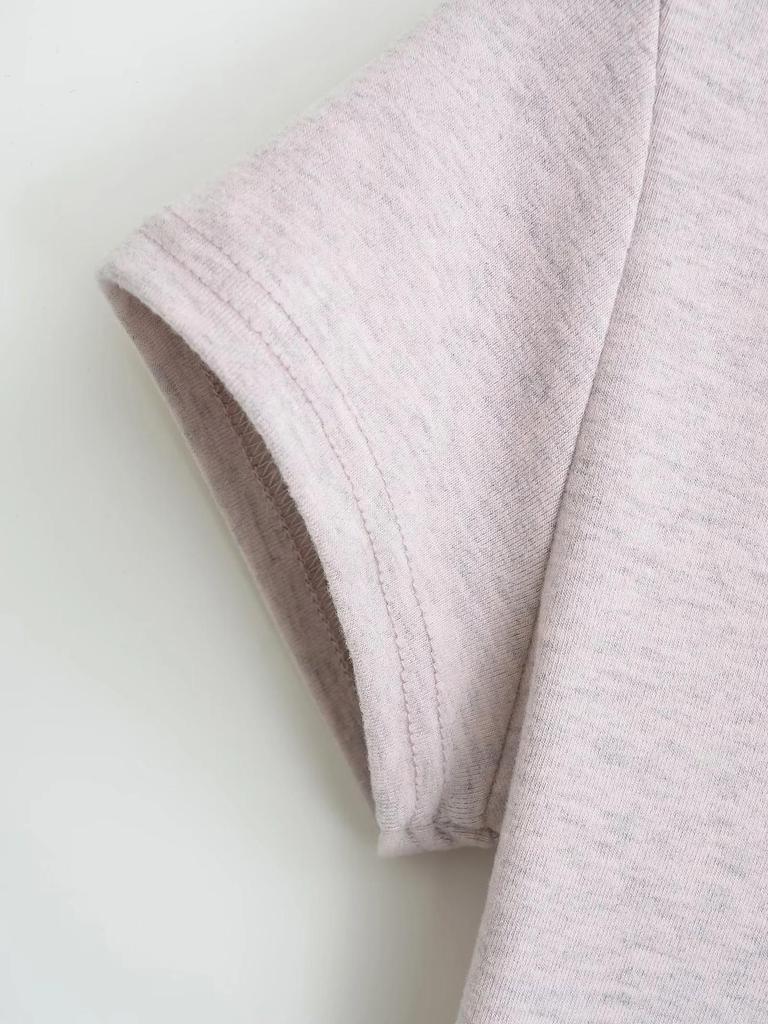 2025 Summer Slim Fit Short Sleeve Crop Top with Wide Round Neck