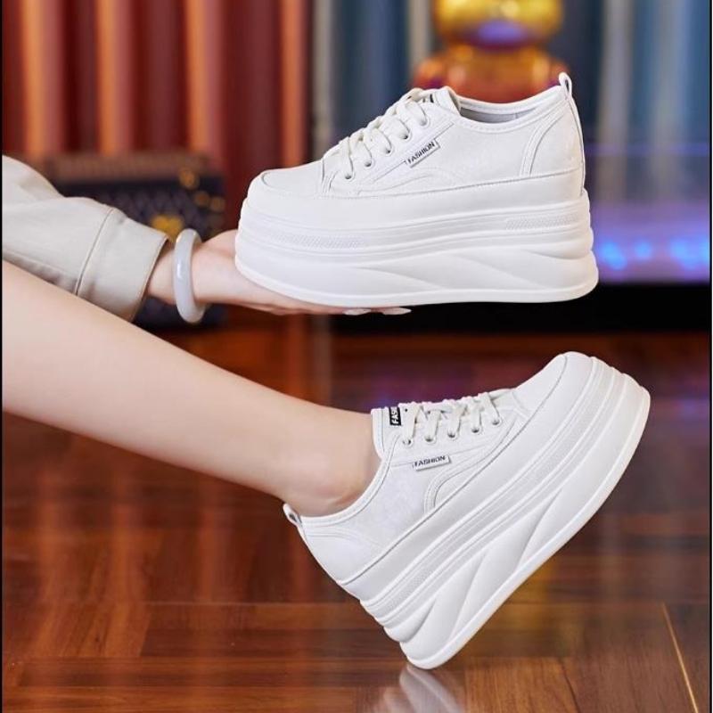 Móda Nová Móda Křišťálová Džínová Platforma Klínek Ležérní Jaro Léto Podzim Pohodlné Vysoká Značka Robustní Tenisky 9CM Skryté Podpatky Boty