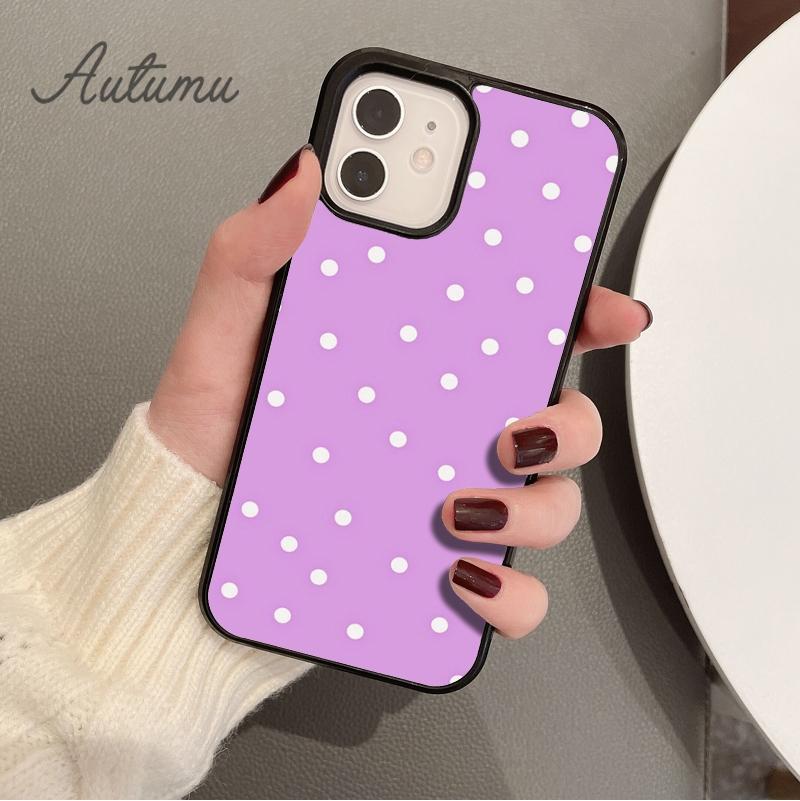 Mega Polka Dots Black White Phone Case for iPhone 11 12 13 14 Pro Max Mini X XR XS SE 2020 6S 7 8 Plus Samsung S21 S22 Shell