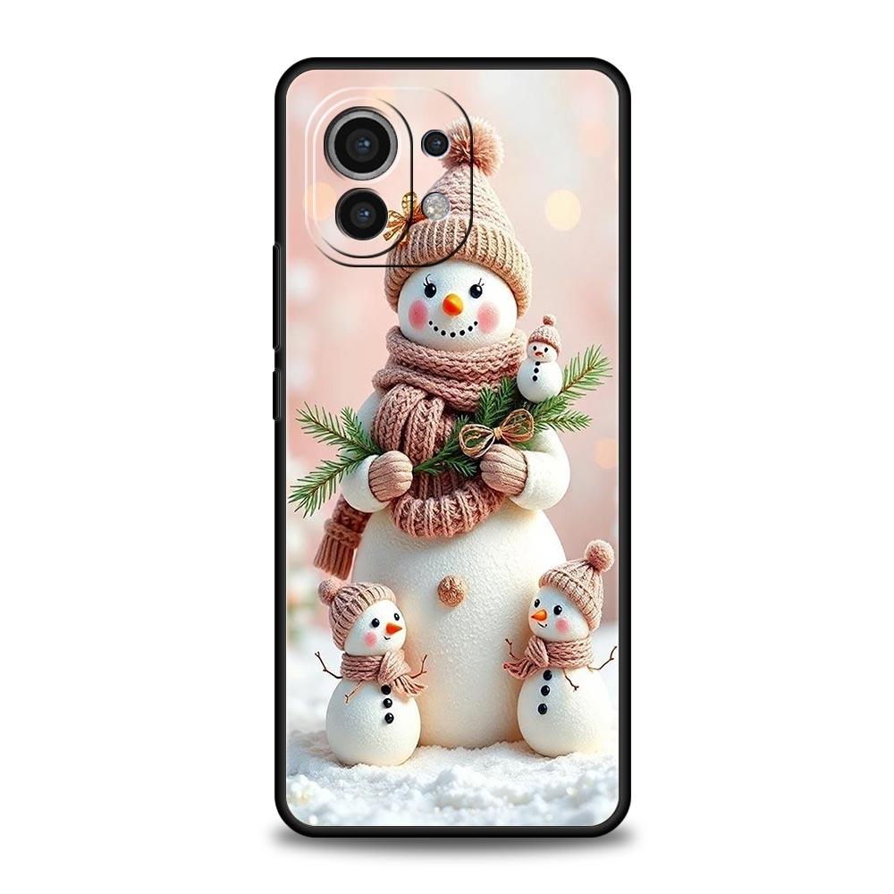 Christmas Snowman Phone Case Cover for Xiaomi Mi 17 15 14 13 12 11 Ultra 15T 14T 13T 12T 11T Pro Lite 5G Soft TPU Shell Fundas
