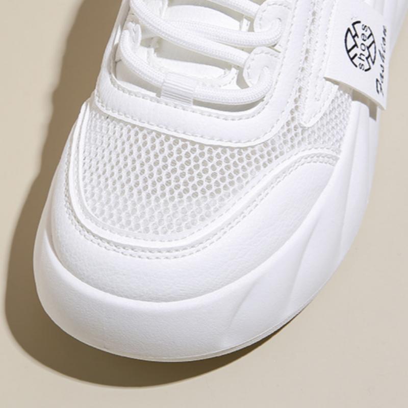Małe białe buty damskie letnie nowości grube podeszwy codzienne damskie buty siateczkowe oddychające półpantofle trendy