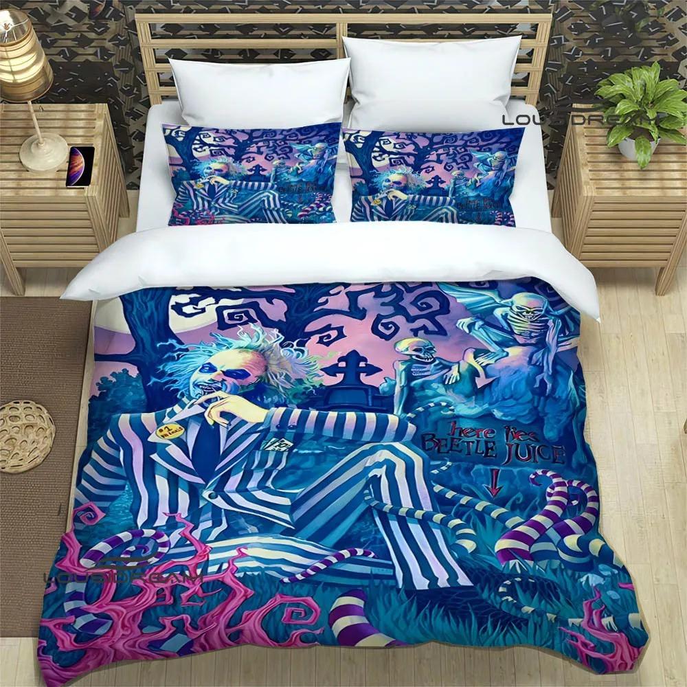 Horrorfilm B-Beetlejuice Bettwäsche-Sets Exquisites Zubehör-Set Bettbezug Bettdecken-Set