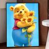 Disney Diamond Art Painting Kit – Winnie the Pooh Sunflowers Craft, Home Wall Decor, Handmade Gift