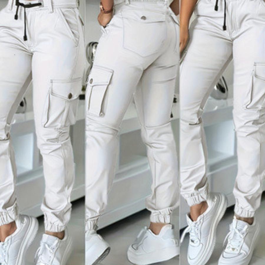 Women's Longline Cargo Pants ,Multi-Pocket, Cuffed, Casual & Athletic Style