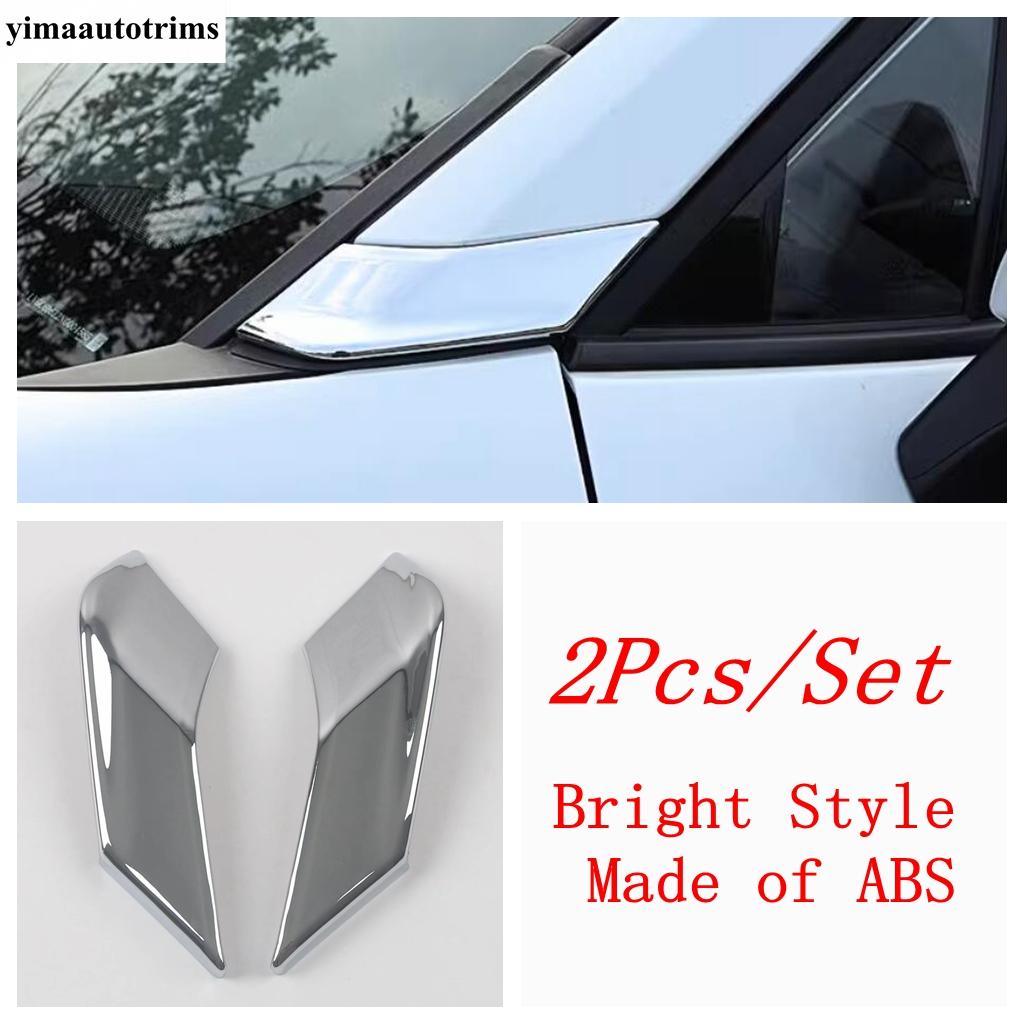 Car Window A Pillar Side Triangle Panel Column Frame Cover Trim ABS Chrome Accessories For Toyota Corolla Cross XG10 - 2025