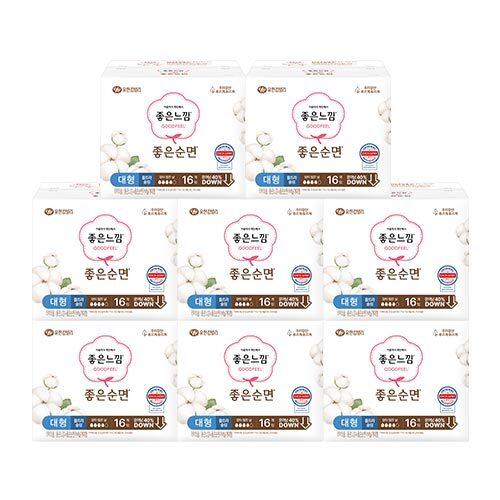 

Гигиенические прокладки Good Feel из чистого хлопка, набор из 8 упаковок (Выберите 1 из 2 размеров) (Medium / Large) Good Feel Good Pure Cotton Large 16Px8